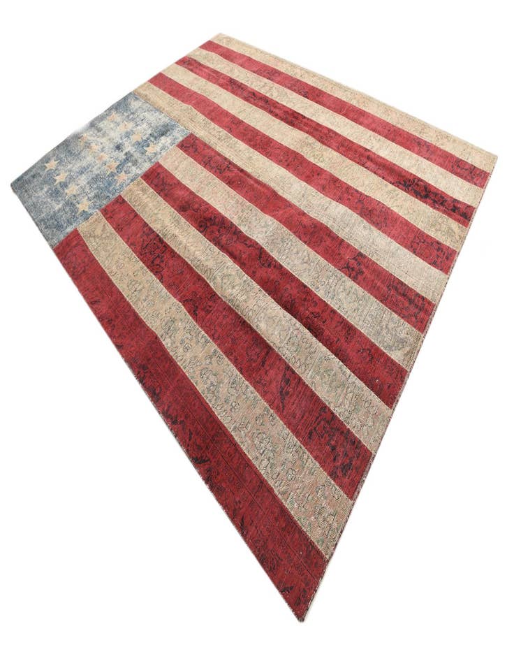 Detail image of 8' 1 x 10'  Hand Knotted Ultra Vintage Persian Wool Rug