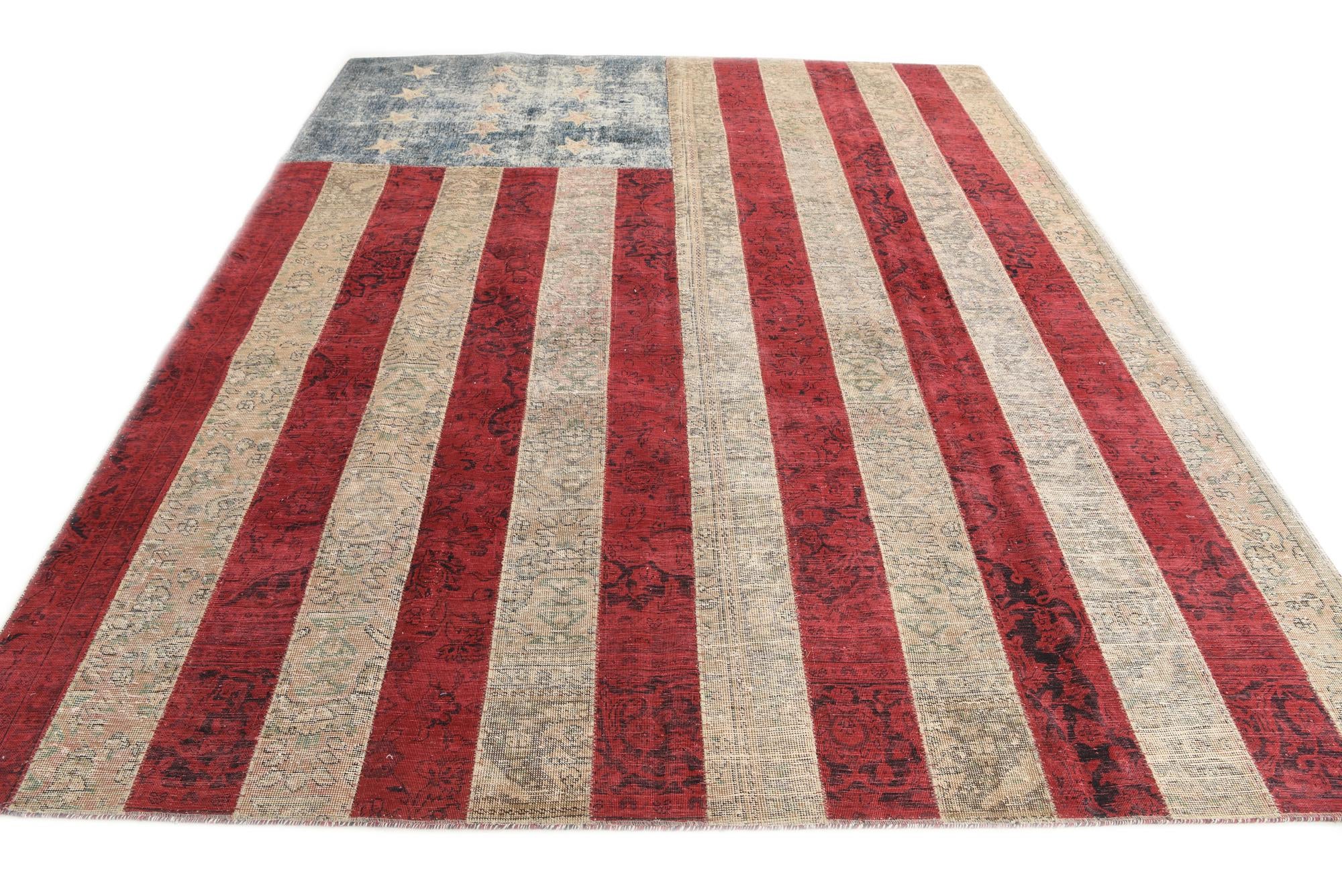 8' 1 x 10' Hand Knotted Ultra Vintage Persian Wool Rug