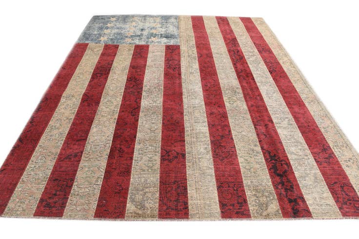 Detail image of 8' 1 x 10' Hand Knotted Ultra Vintage Persian Wool Rug