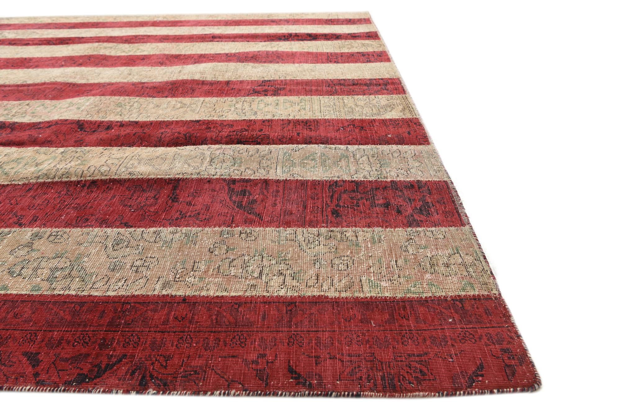 8' 1 x 10' Hand Knotted Ultra Vintage Persian Wool Rug