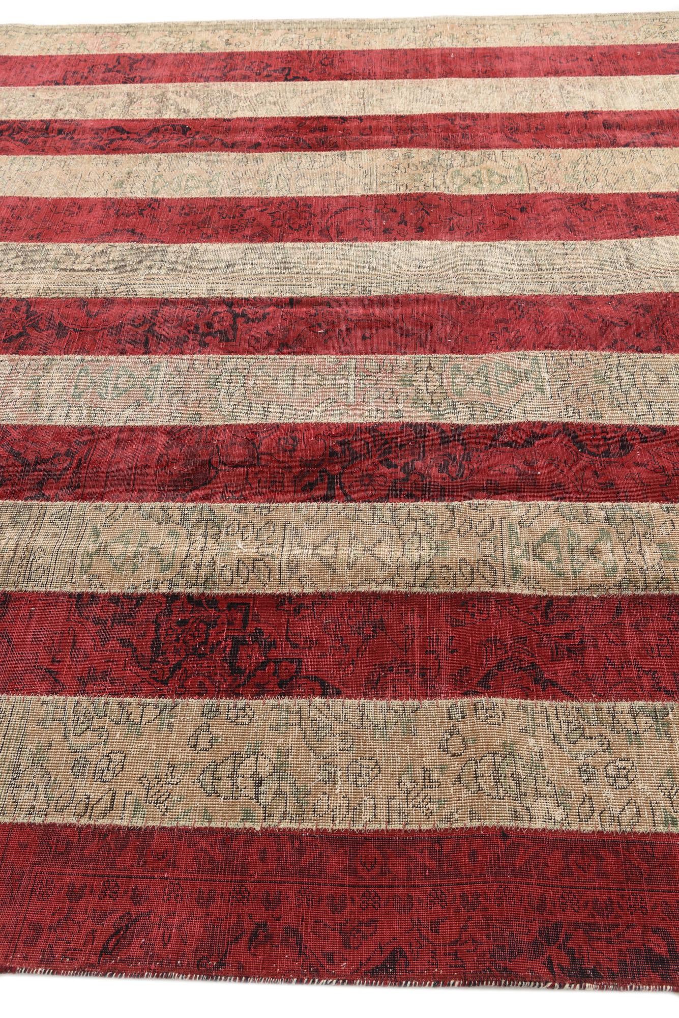 8' 1 x 10' Hand Knotted Ultra Vintage Persian Wool Rug