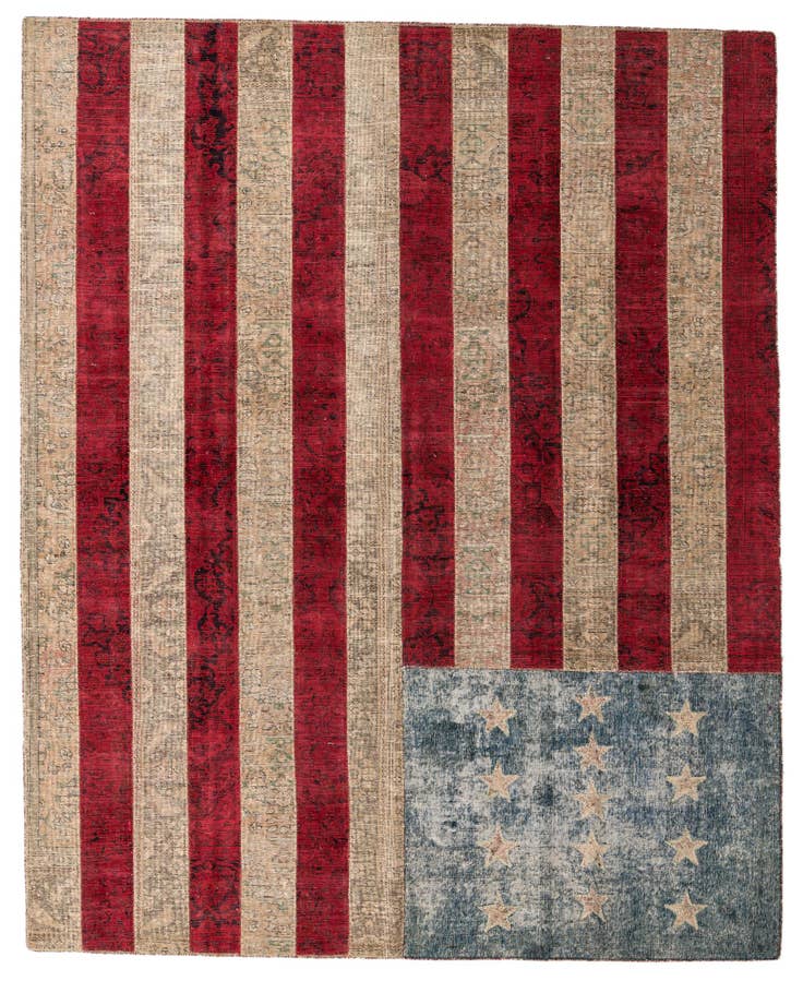Detail image of 8' 1 x 10' Hand Knotted Ultra Vintage Persian Wool Rug