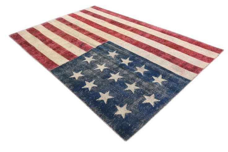 Detail image of 190cm x 275cm anudado a mano Ultra Vintage Alfombra Persa Lana