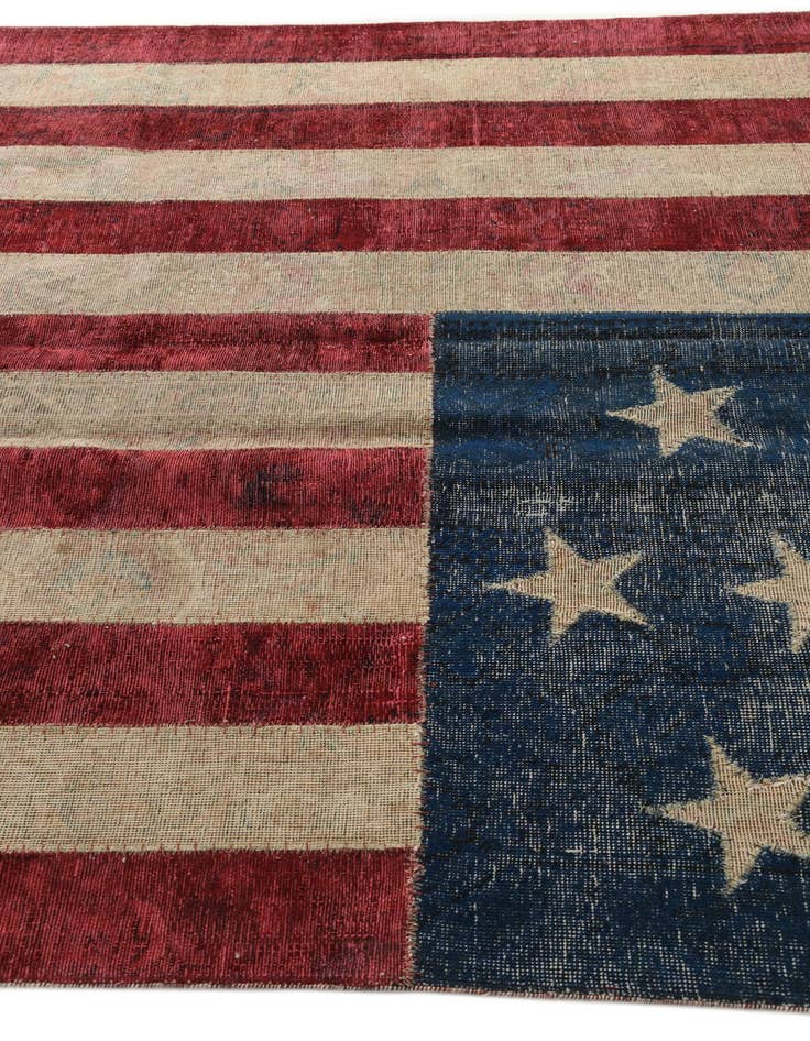 Detail image of 6' 2 x 9'  Hand Knotted Ultra Vintage Persian Wool Rug