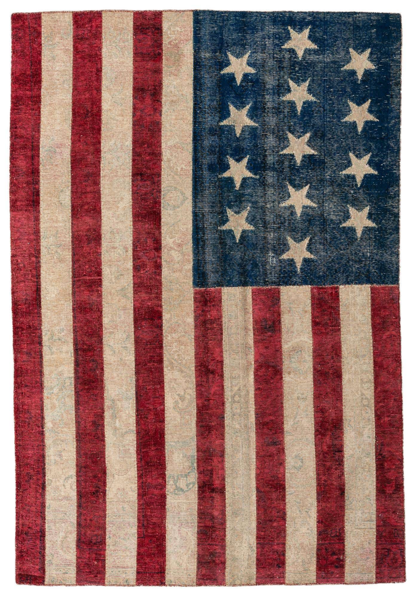 190cm x 275cm anudado a mano Ultra Vintage Alfombra Persa Lana