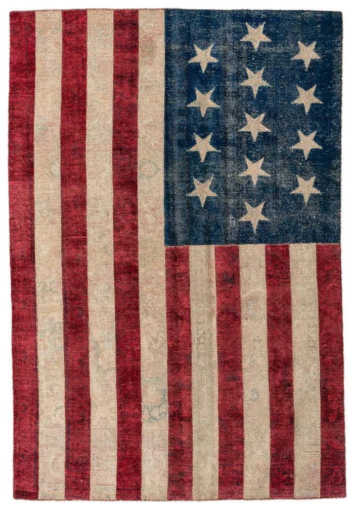 6' 2 x 9' Hand Knotted Ultra Vintage Persian Wool Rug