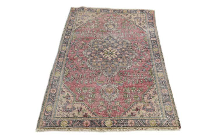 3' 2 x 5' 1 Hand Knotted Ultra Vintage Persian Wool Rug
