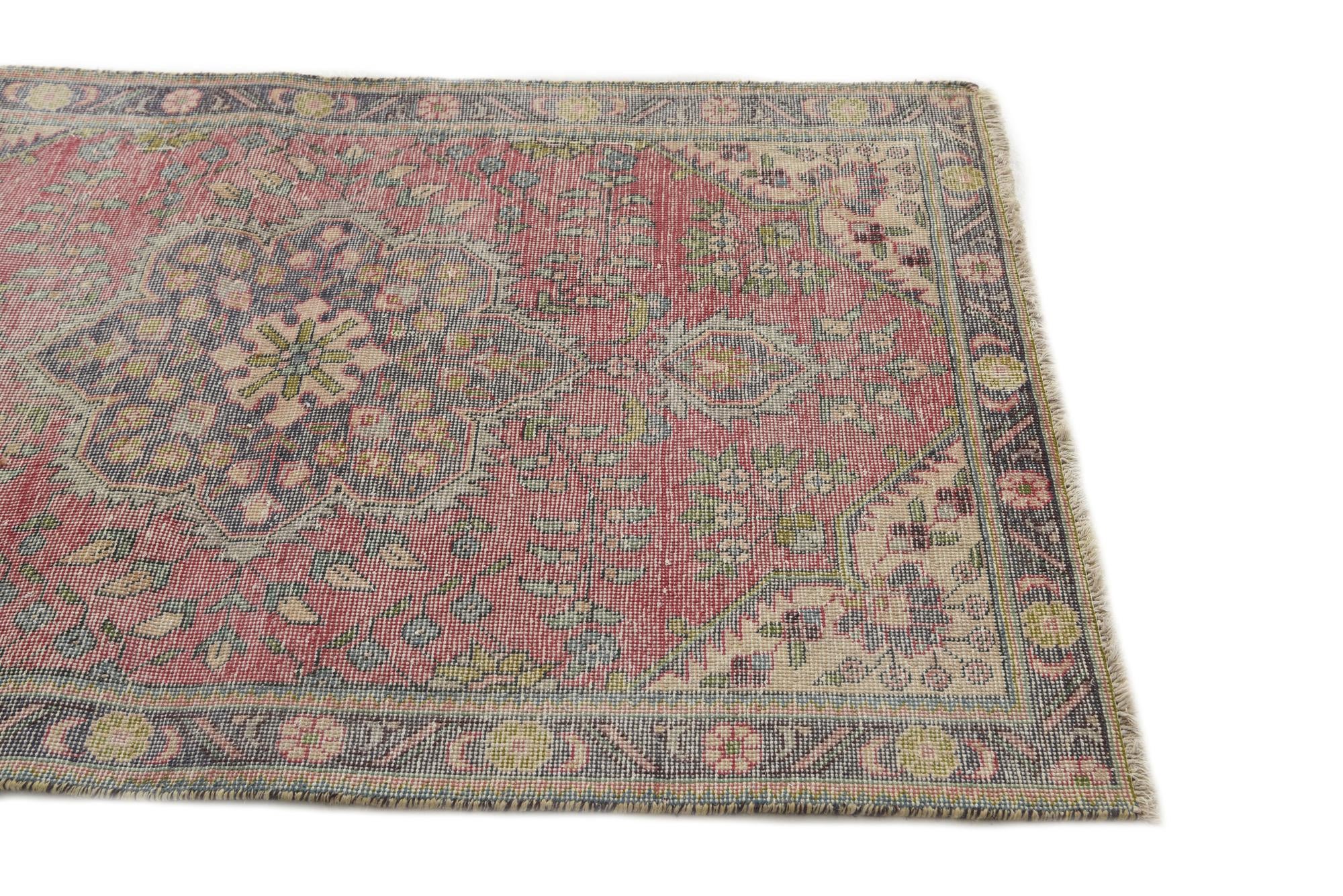 3' 2 x 5' 1 Hand Knotted Ultra Vintage Persian Wool Rug