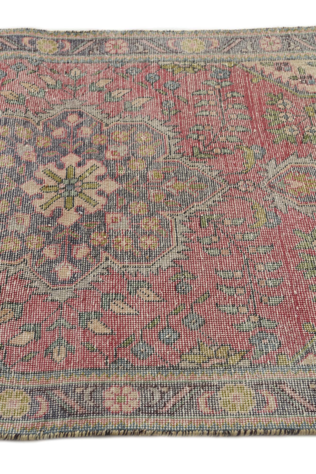 3' 2 x 5' 1 Hand Knotted Ultra Vintage Persian Wool Rug