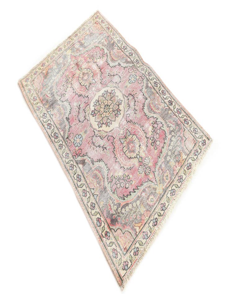 Detail image of 3' 2 x 4' 7  Hand Knotted Ultra Vintage Persian Wool Rug