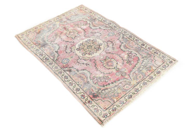 Detail image of 3' 2 x 4' 7 Hand Knotted Ultra Vintage Persian Wool Rug