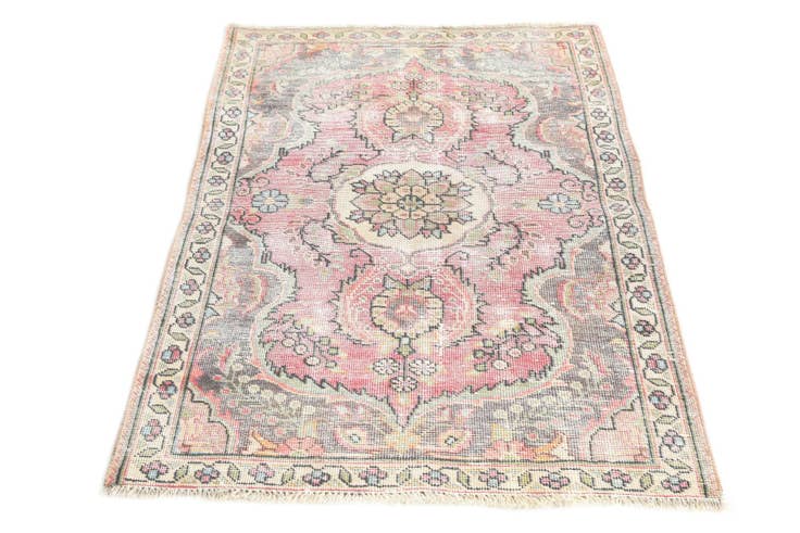 Detail image of 3' 2 x 4' 7 Hand Knotted Ultra Vintage Persian Wool Rug
