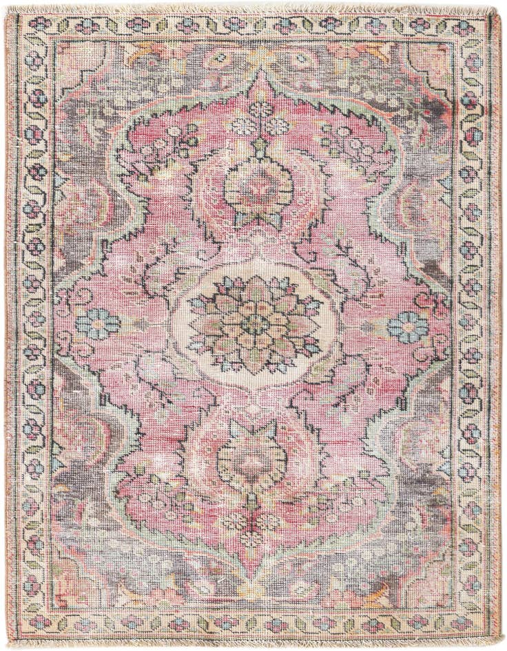 Detail image of 3' 2 x 4' 7 Hand Knotted Ultra Vintage Persian Wool Rug