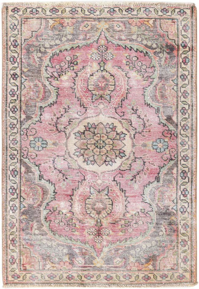 Detail image of 3' 2 x 4' 7 Hand Knotted Ultra Vintage Persian Wool Rug
