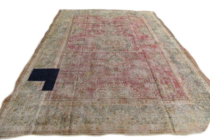 9' 4 x 12' 6 Hand Knotted Ultra Vintage Persian Wool Rug