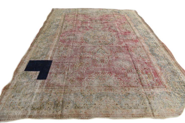 Detail image of 9' 4 x 12' 6 Hand Knotted Ultra Vintage Persian Wool Rug
