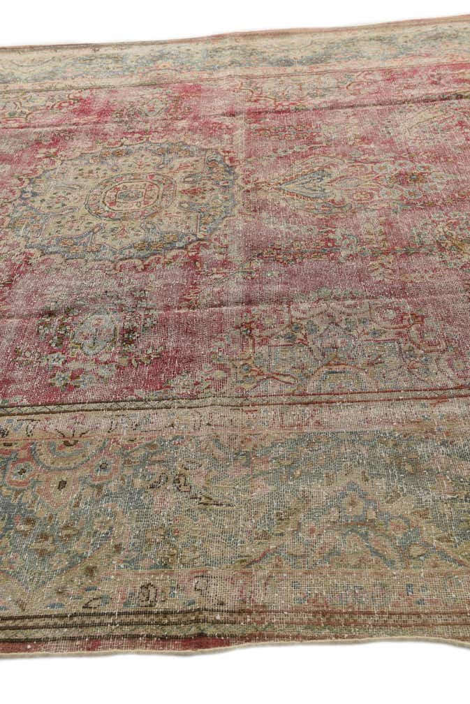9' 4 x 12' 6 Hand Knotted Ultra Vintage Persian Wool Rug