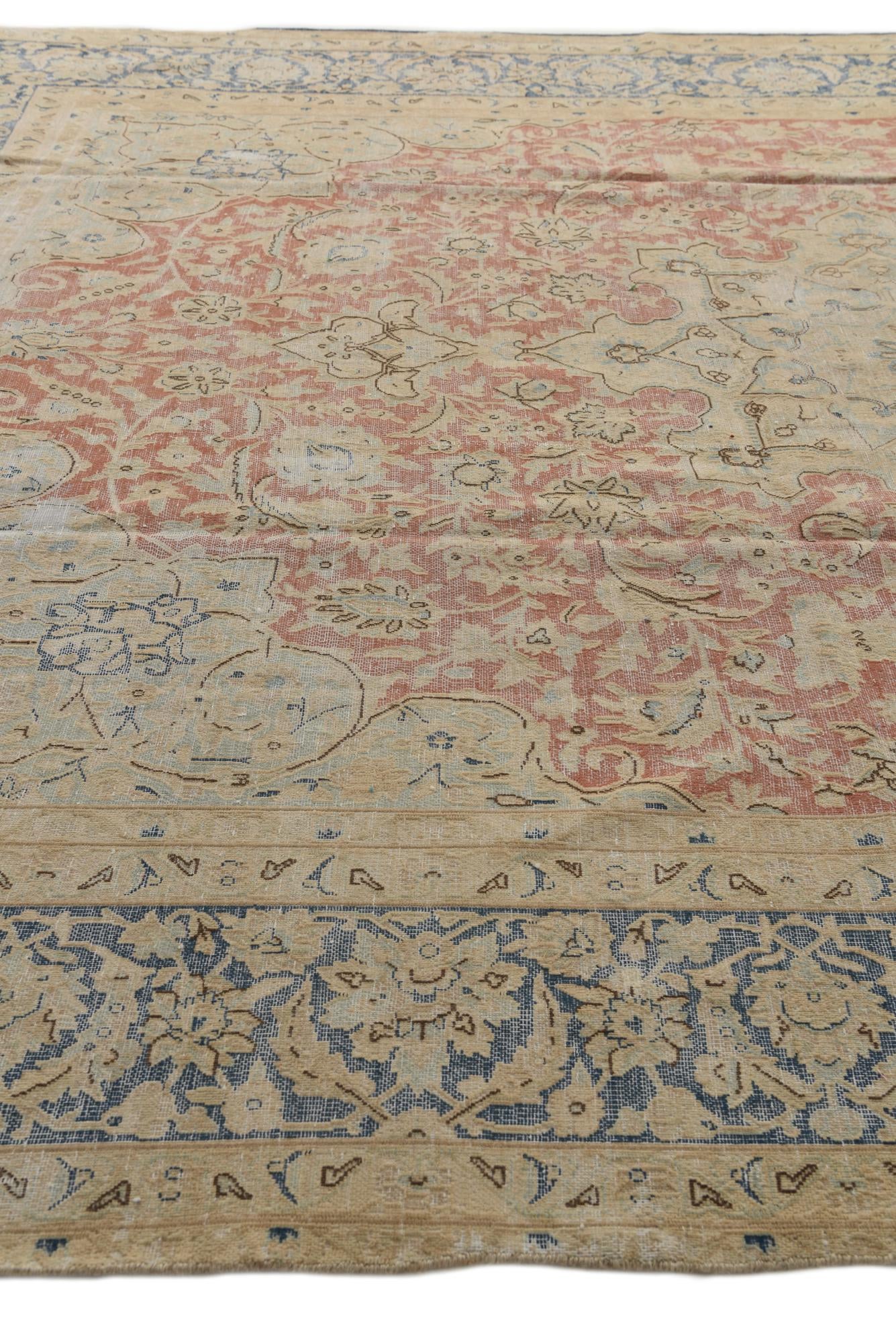 9' 7 x 12' 8 Hand Knotted Ultra Vintage Persian Wool Rug
