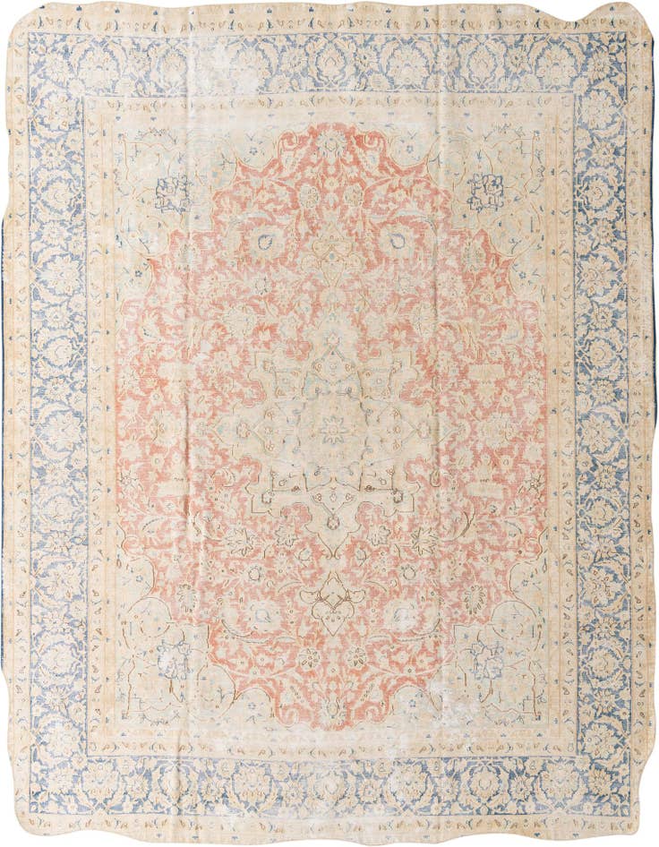 Detail image of 9' 7 x 12' 8 Hand Knotted Ultra Vintage Persian Wool Rug