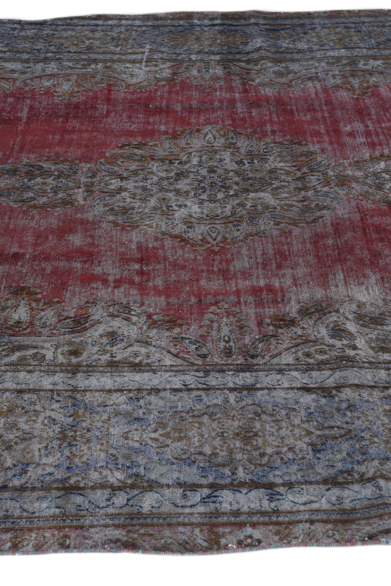 9' 3 x 11' 3 Hand Knotted Ultra Vintage Persian Wool Rug