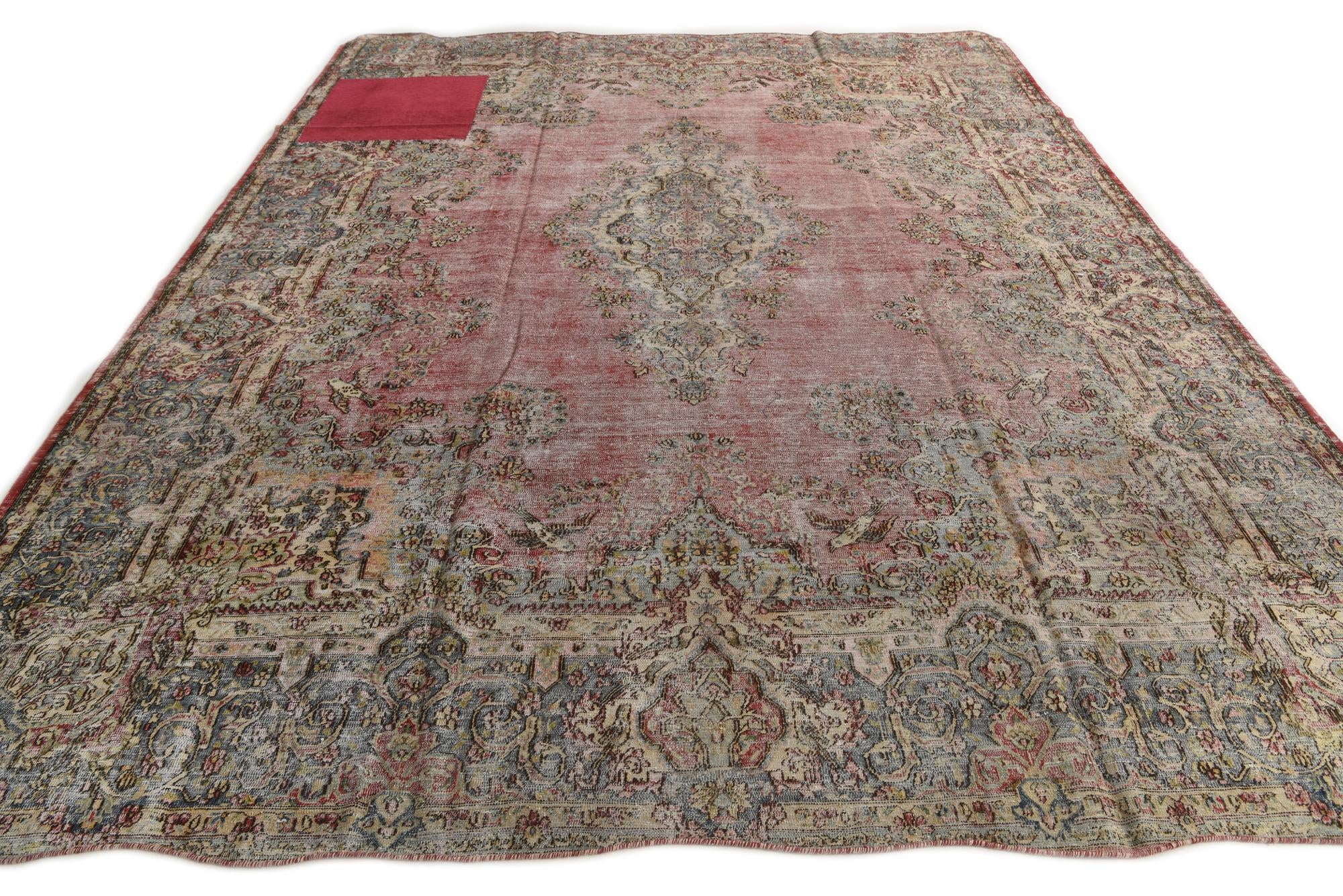 9' 9 x 12' 8 Hand Knotted Ultra Vintage Persian Wool Rug