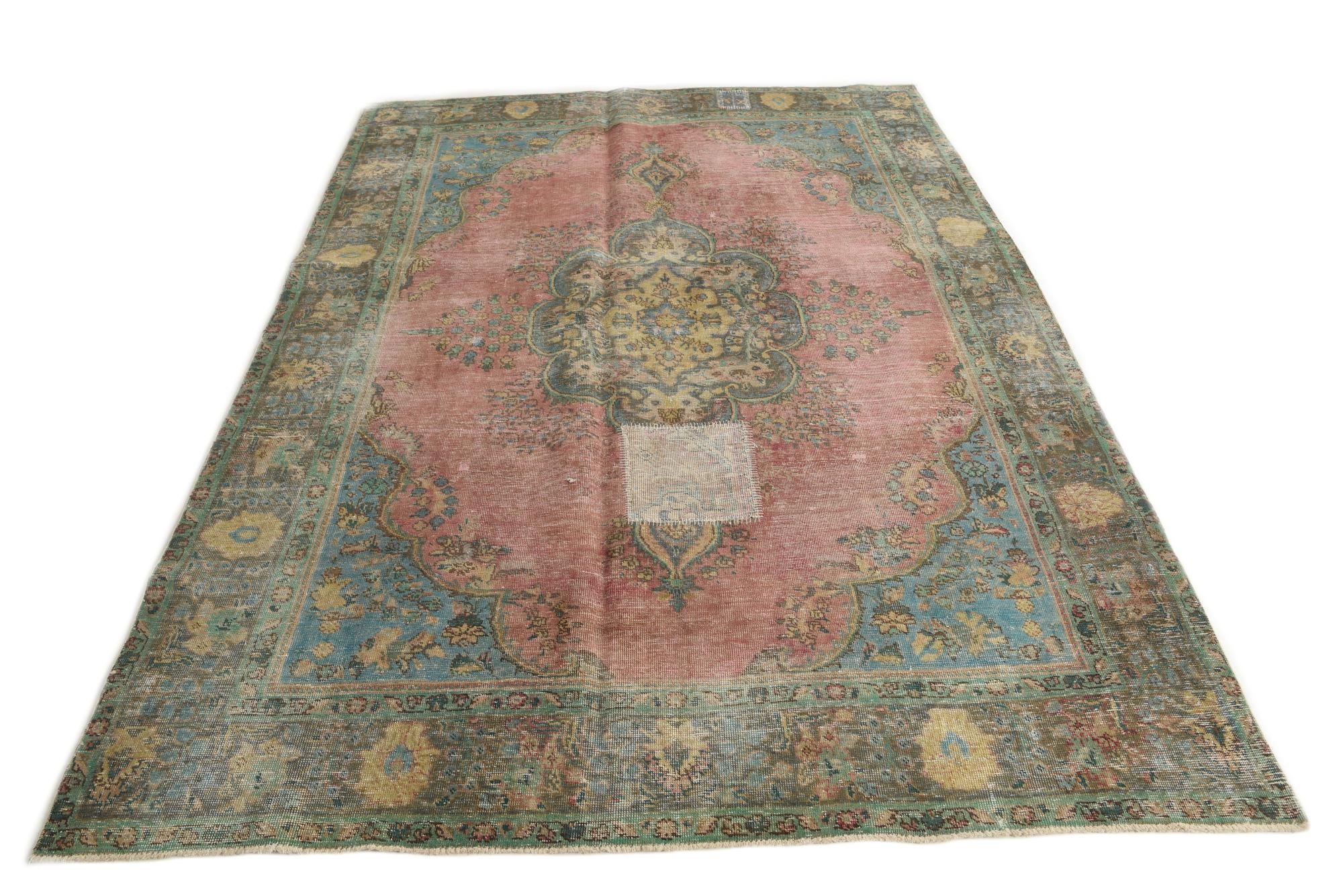 6' 7 x 9' 4 Hand Knotted Ultra Vintage Persian Wool Rug