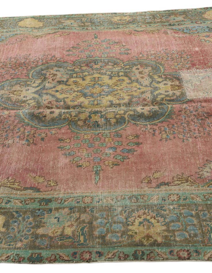 Detail image of 6' 7 x 9' 4  Hand Knotted Ultra Vintage Persian Wool Rug