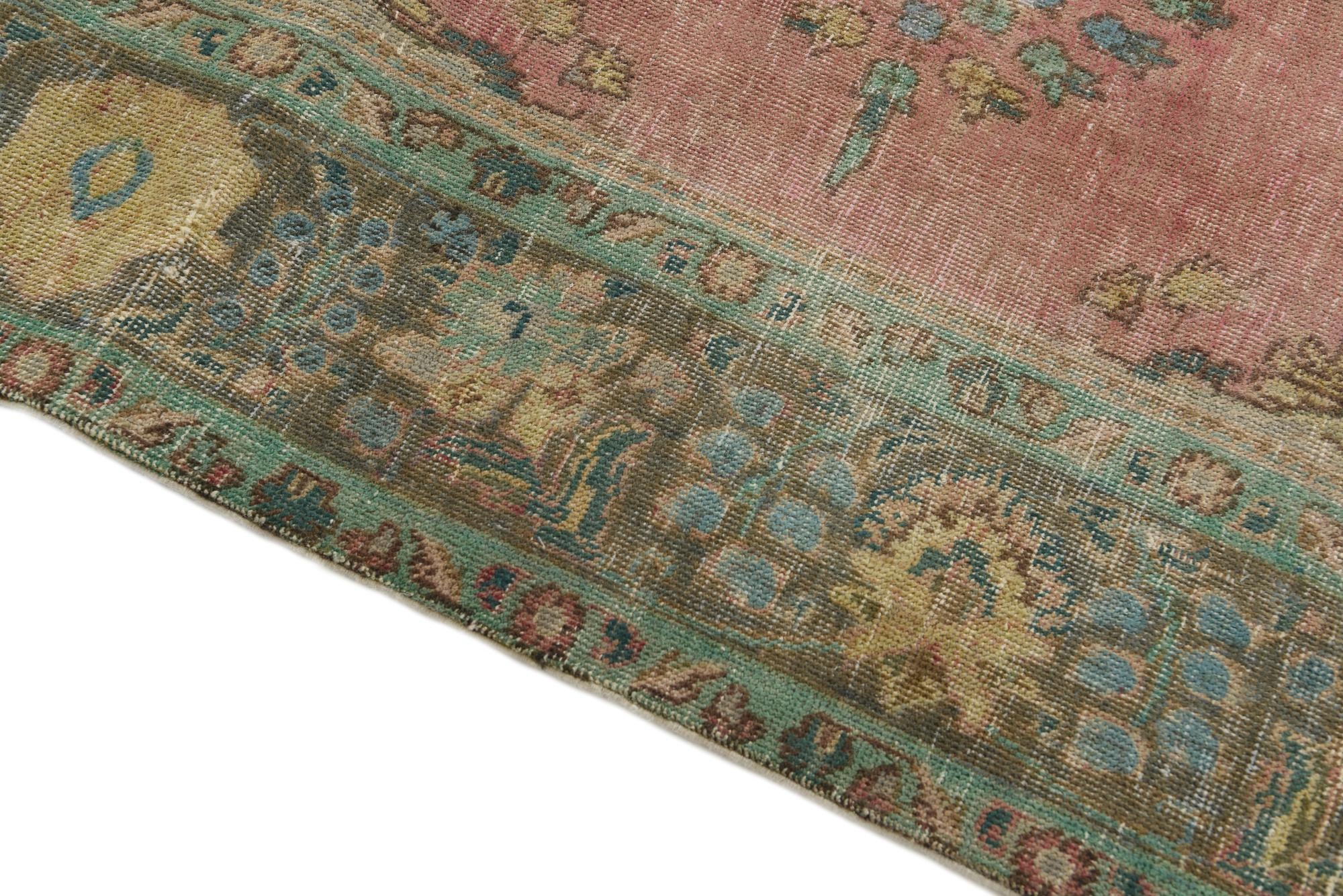 6' 7 x 9' 4 Hand Knotted Ultra Vintage Persian Wool Rug