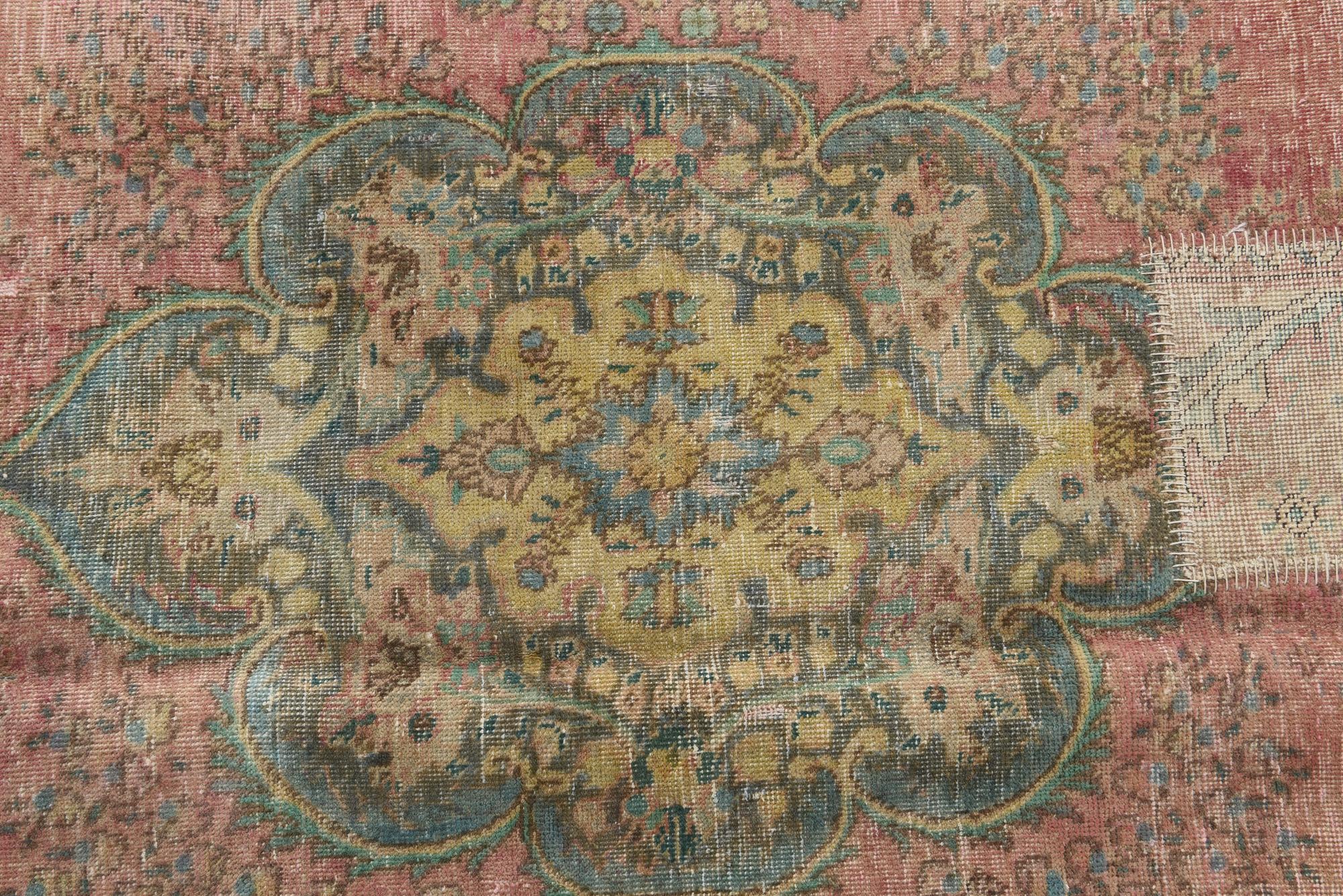 6' 7 x 9' 4 Hand Knotted Ultra Vintage Persian Wool Rug