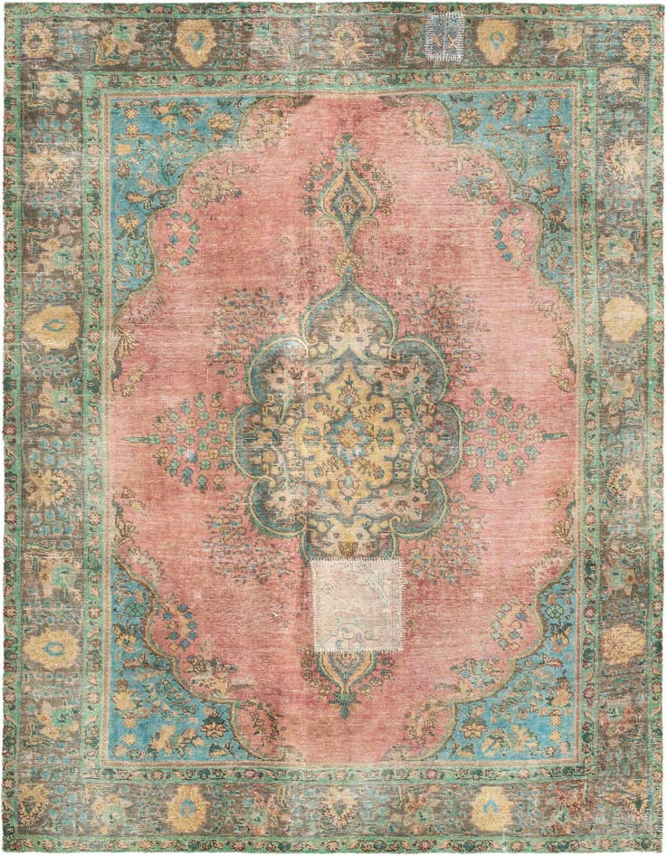 Detail image of 6' 7 x 9' 4 Hand Knotted Ultra Vintage Persian Wool Rug