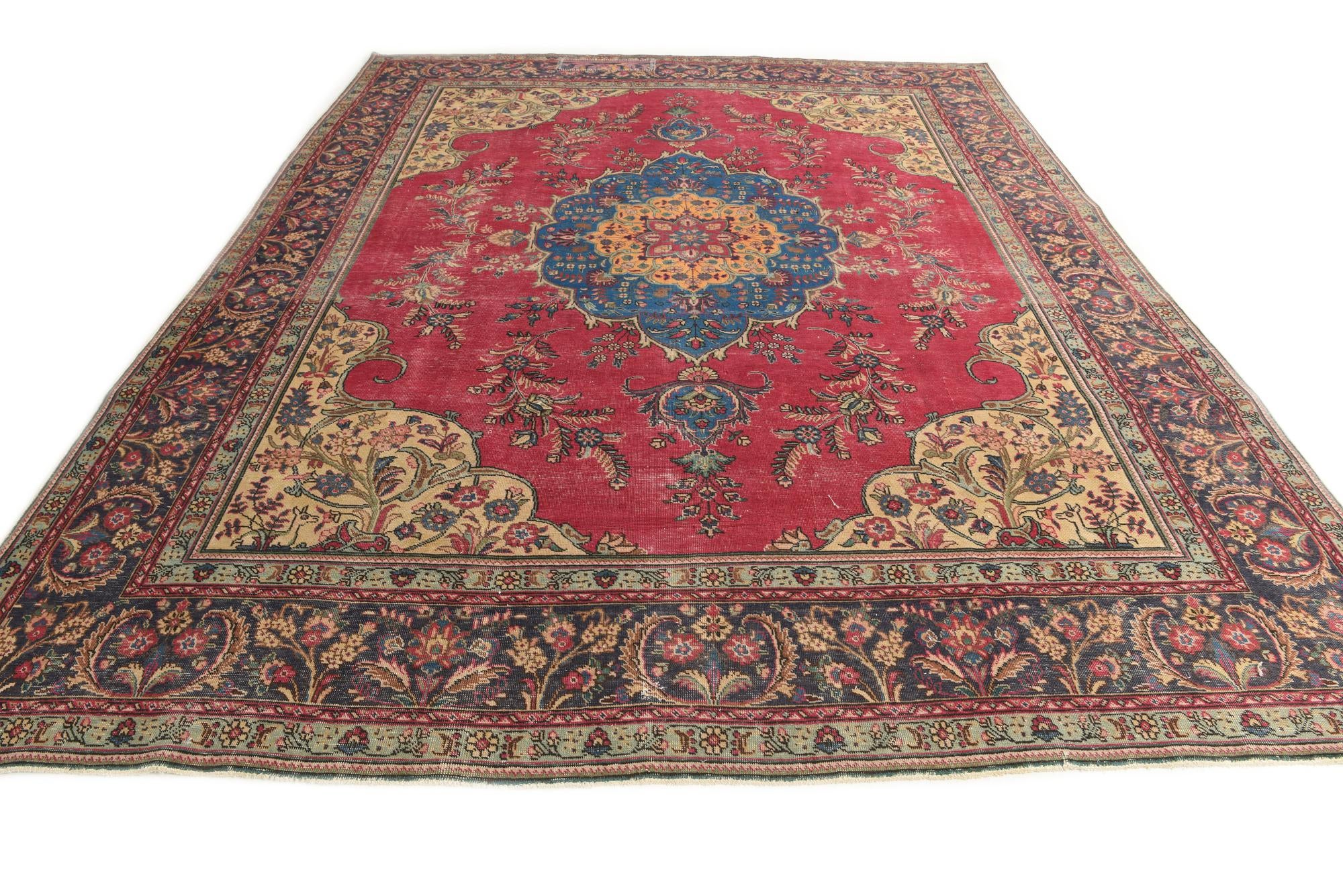 285cm x 370cm anudado a mano Ultra Vintage Alfombra Persa Lana
