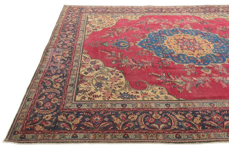 Detail image of 9' 5 x 12' 1 Hand Knotted Ultra Vintage Persian Wool Rug