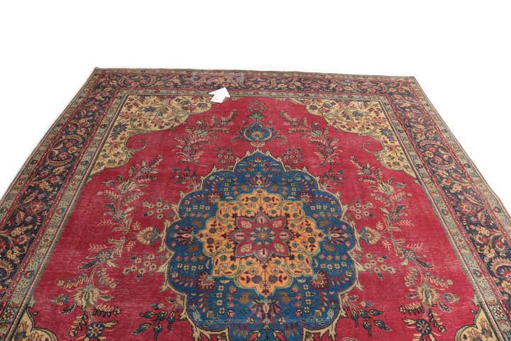 9' 5 x 12' 1 Hand Knotted Ultra Vintage Persian Wool Rug
