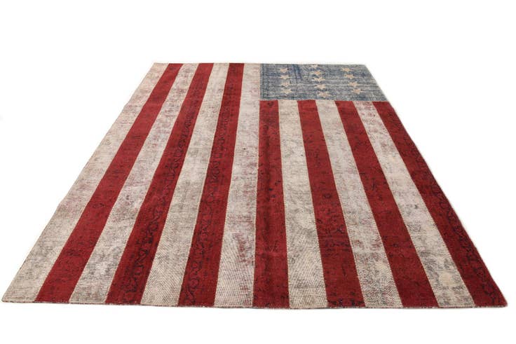 Detail image of 8' 1 x 10' Hand Knotted Ultra Vintage Persian Wool Rug