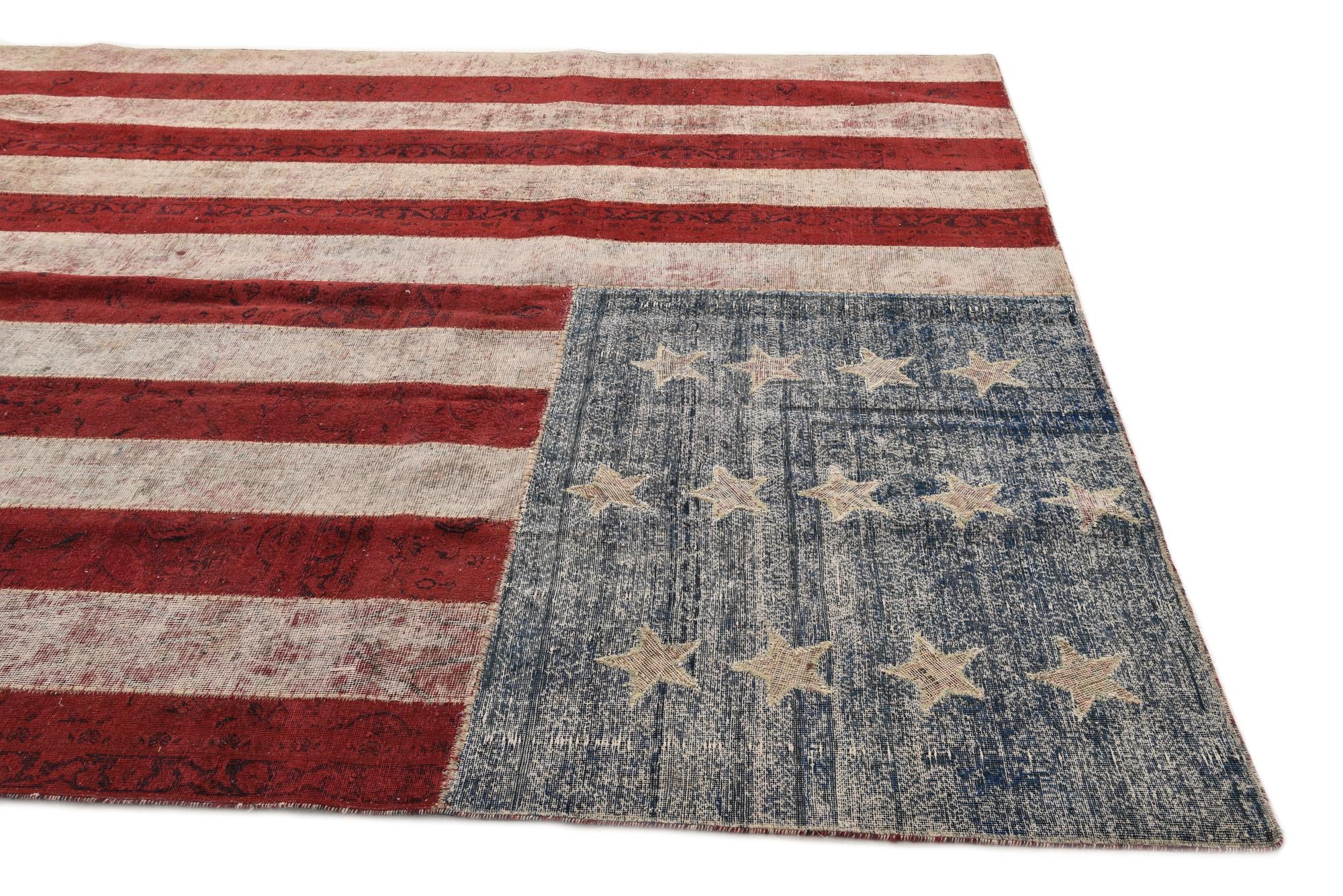 8' 1 x 10' Hand Knotted Ultra Vintage Persian Wool Rug