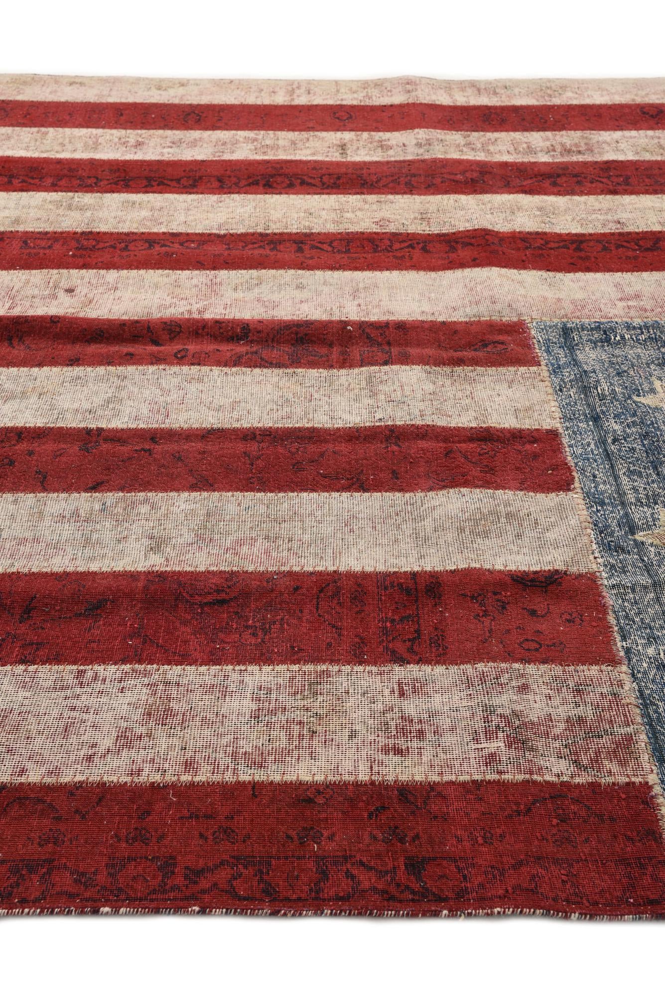 8' 1 x 10' Hand Knotted Ultra Vintage Persian Wool Rug
