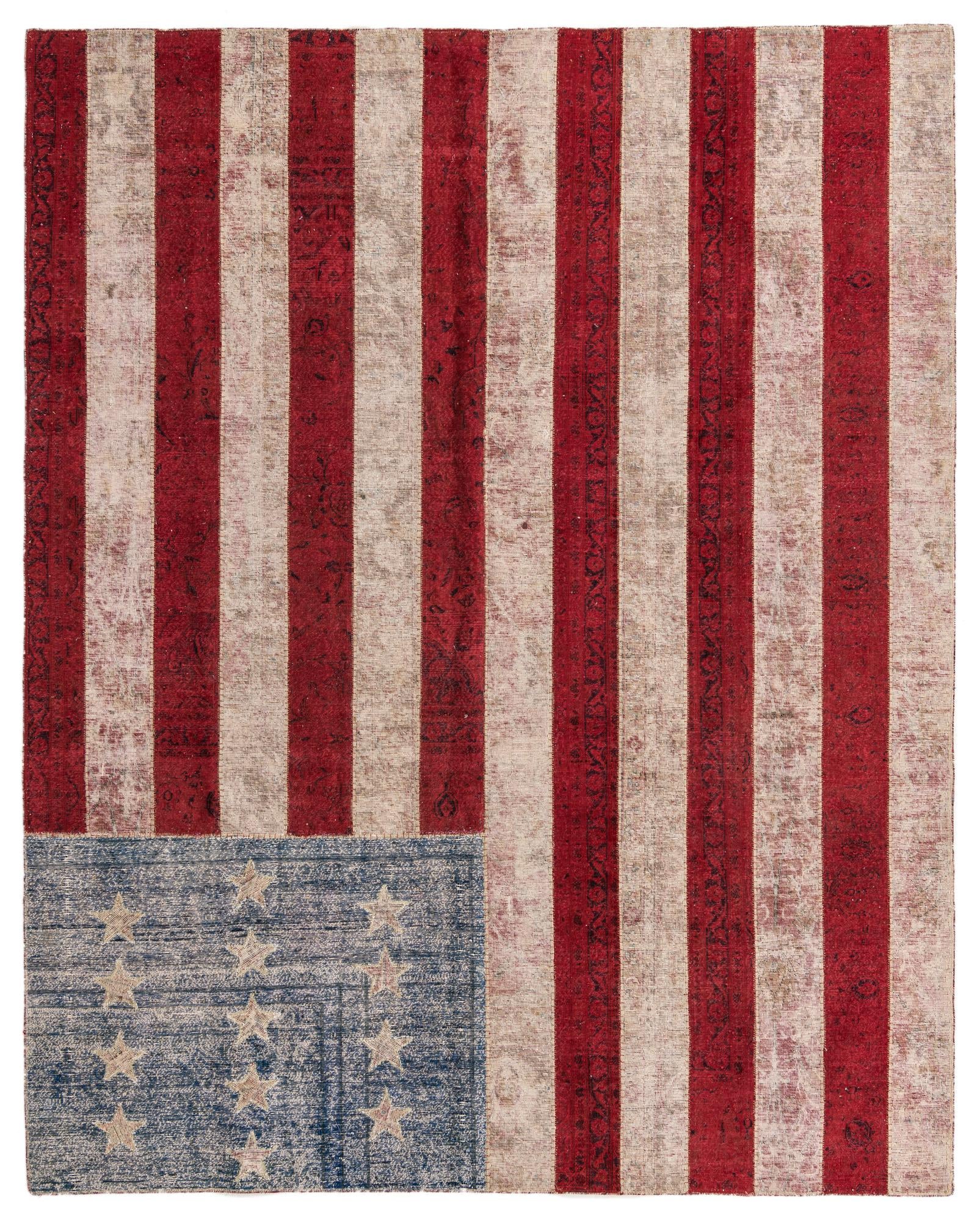 8' 1 x 10' Hand Knotted Ultra Vintage Persian Wool Rug