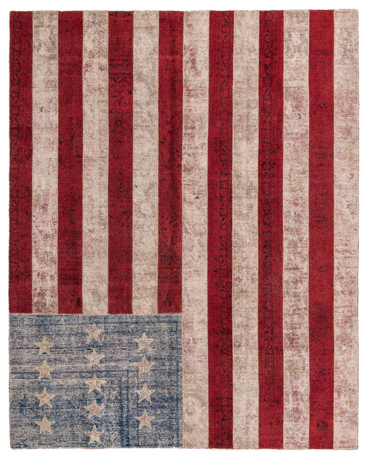 8' 1 x 10' Hand Knotted Ultra Vintage Persian Wool Rug