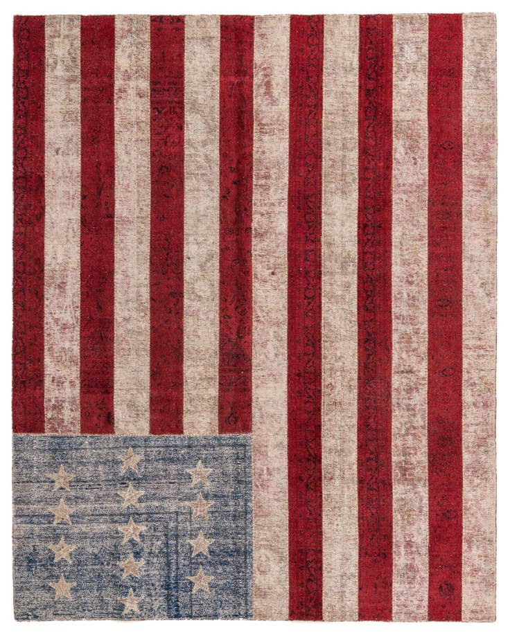 Detail image of 8' 1 x 10' Hand Knotted Ultra Vintage Persian Wool Rug
