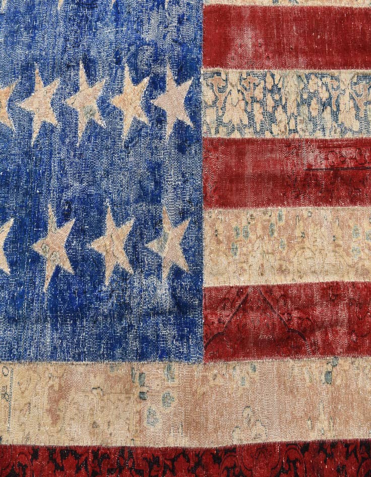 Detail image of 6' 8 x 9' 10  Hand Knotted Ultra Vintage Persian Wool Rug