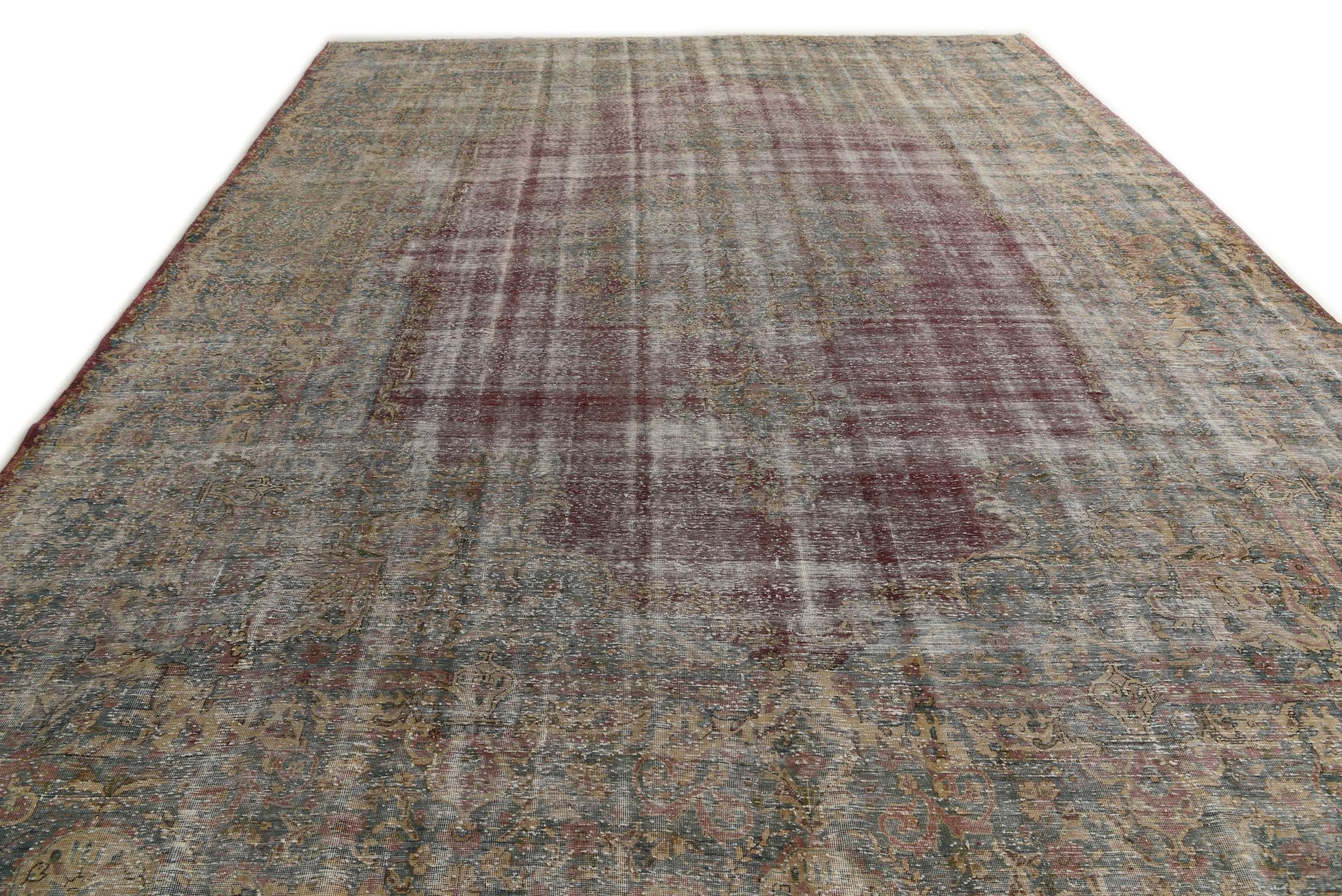9' 7 x 12' 8 Hand Knotted Ultra Vintage Persian Wool Rug