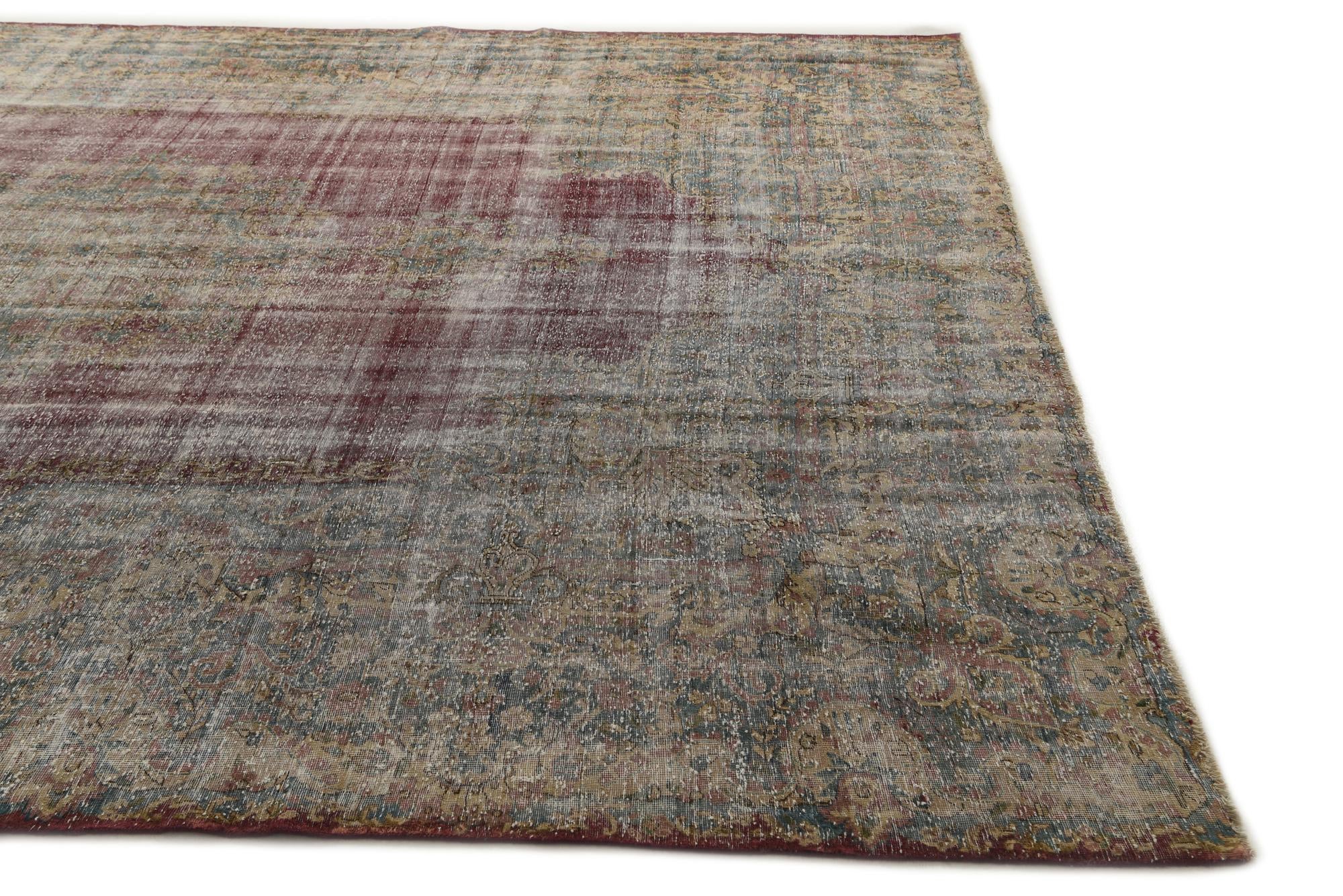 9' 7 x 12' 8 Hand Knotted Ultra Vintage Persian Wool Rug