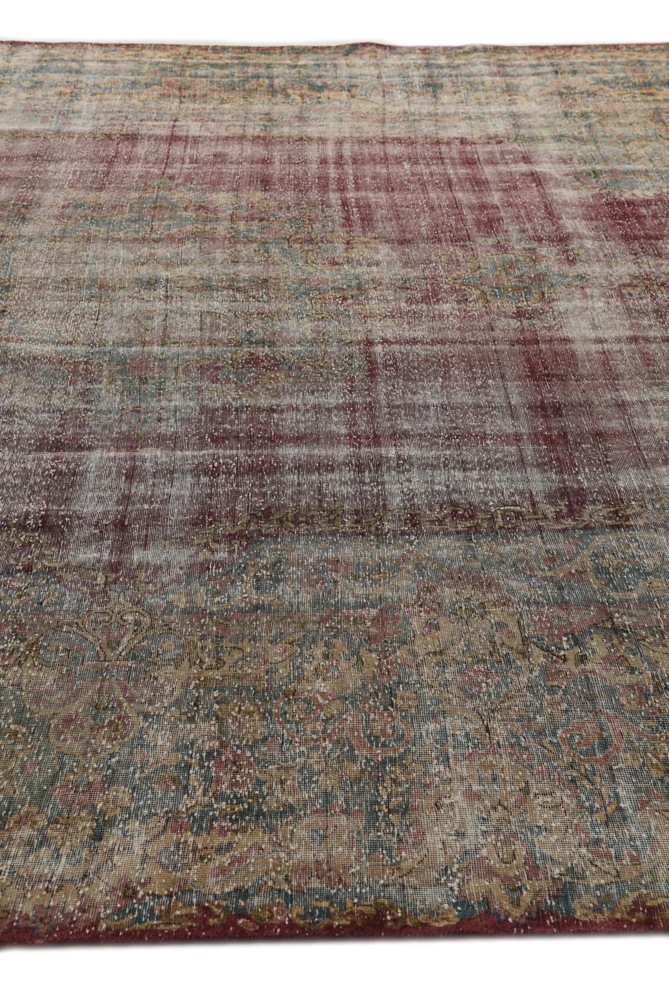 9' 7 x 12' 8 Hand Knotted Ultra Vintage Persian Wool Rug