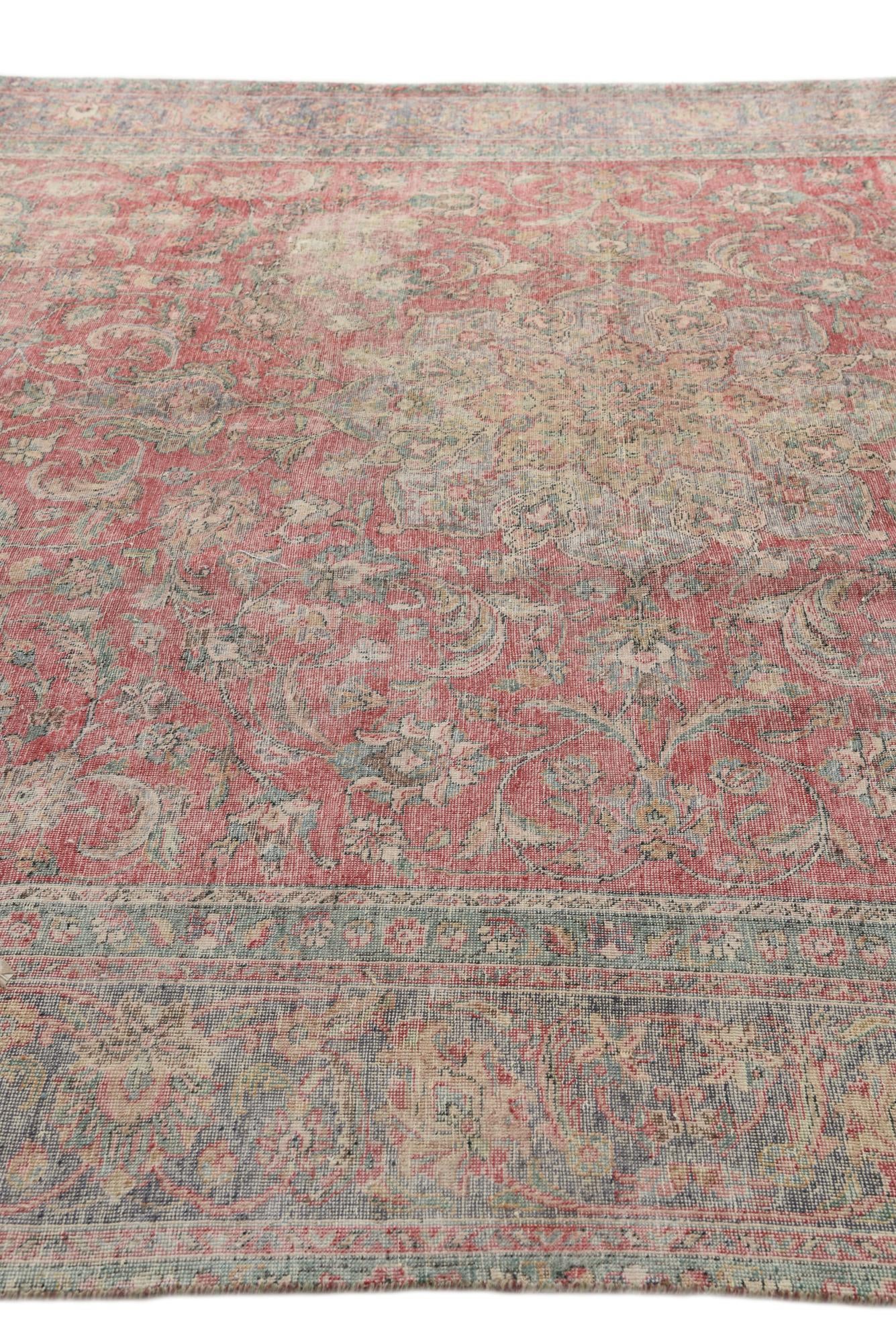 9' 3 x 12' 5 Hand Knotted Ultra Vintage Persian Wool Rug