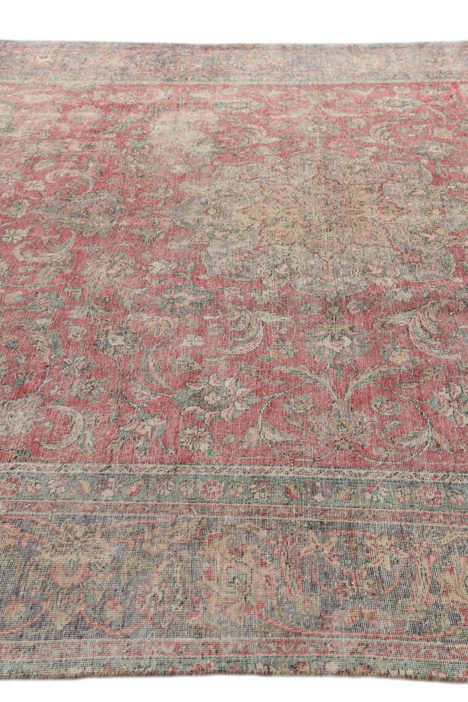 9' 3 x 12' 5 Hand Knotted Ultra Vintage Persian Wool Rug