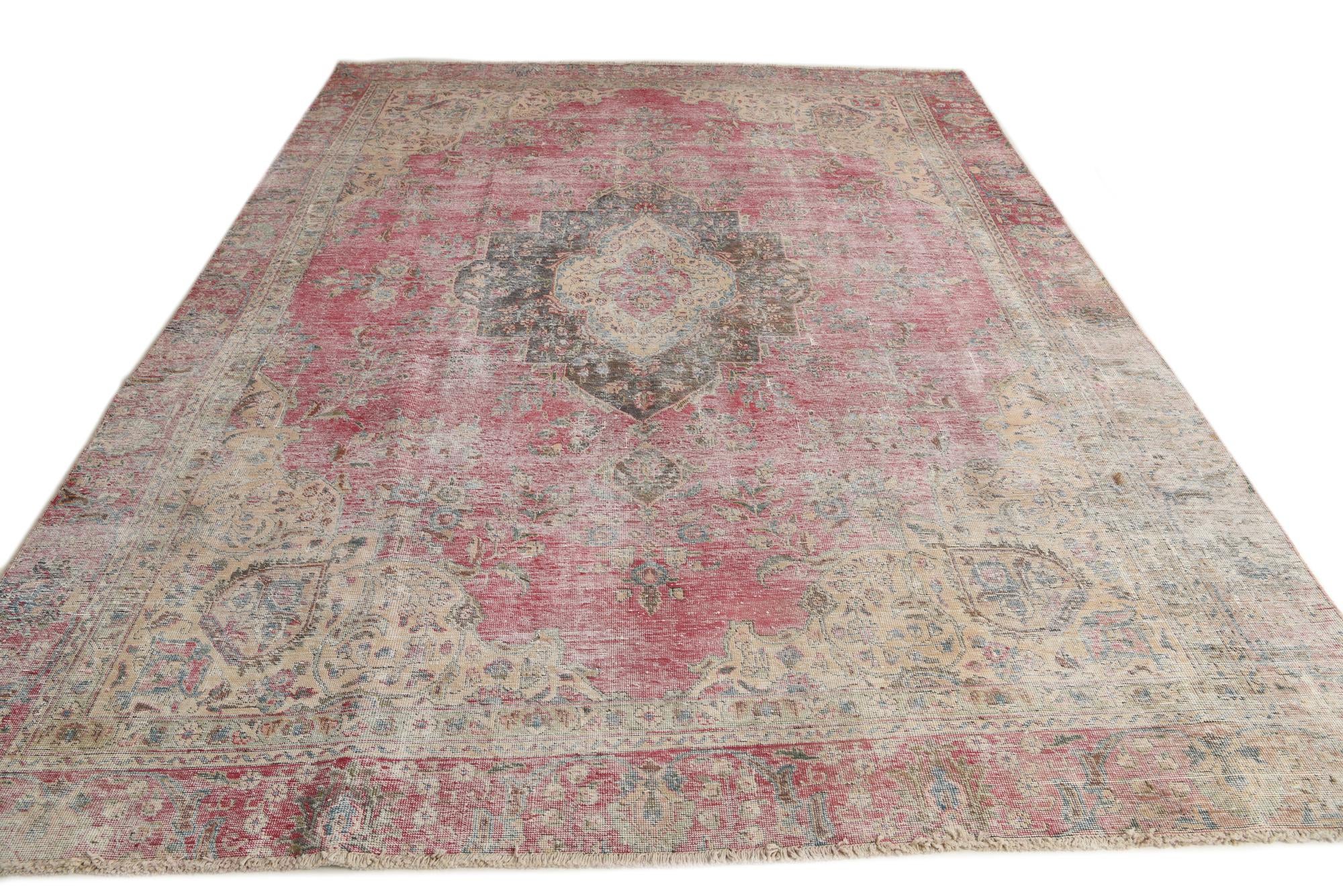 8' 6 x 12' Hand Knotted Ultra Vintage Persian Wool Rug