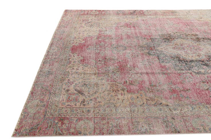 Detail image of 8' 6 x 12' Hand Knotted Ultra Vintage Persian Wool Rug