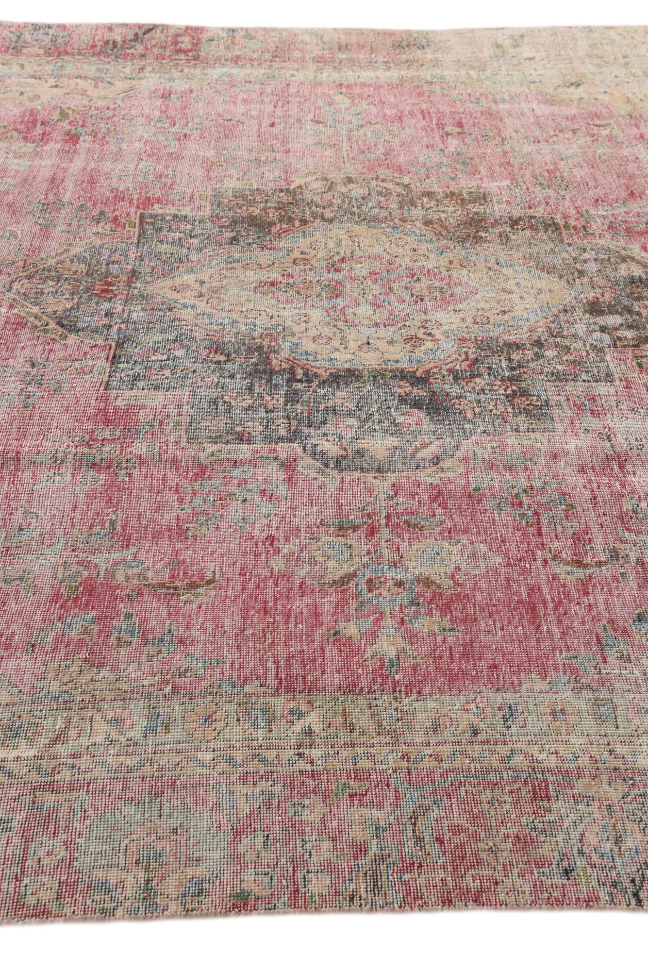 8' 6 x 12' Hand Knotted Ultra Vintage Persian Wool Rug