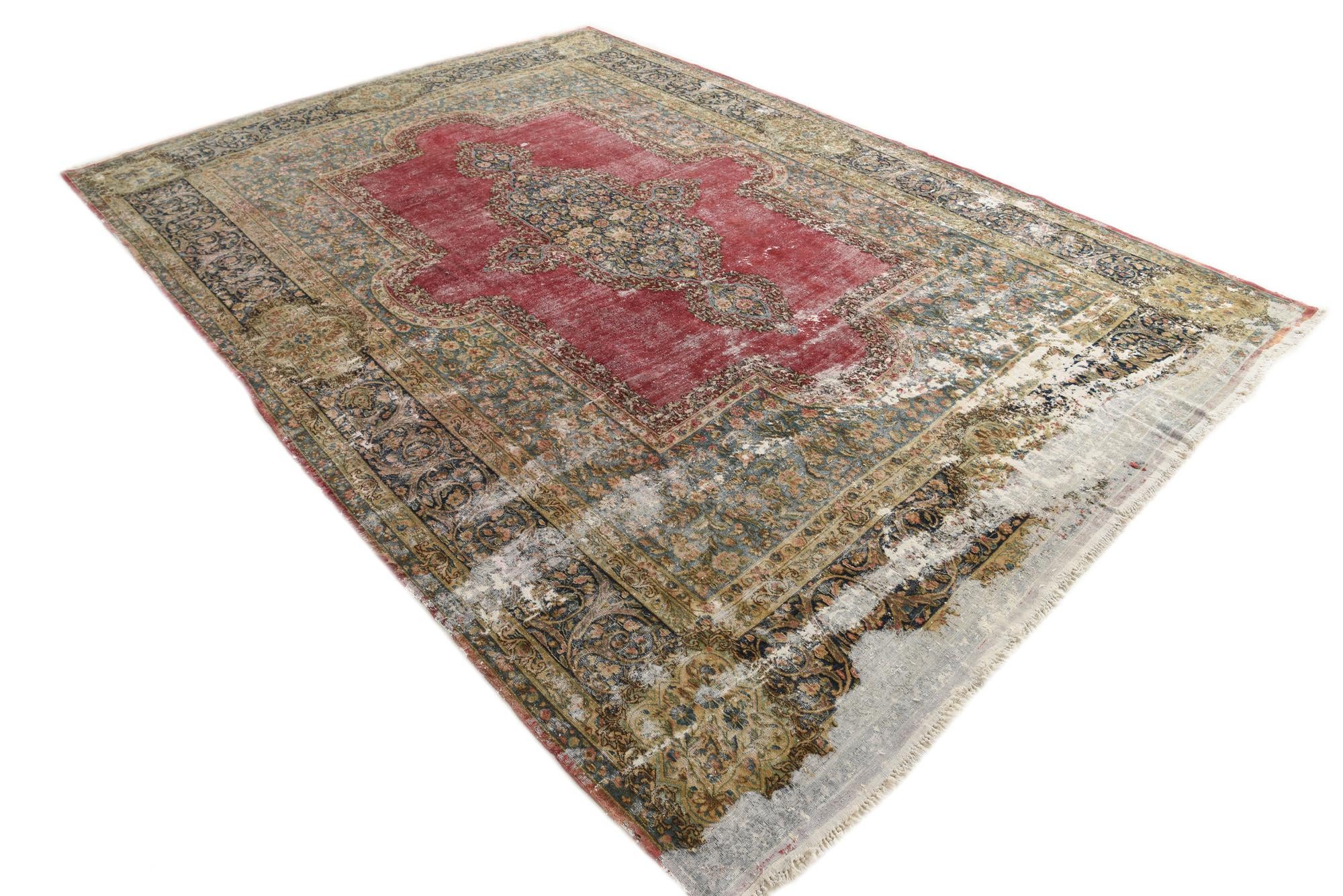 9' 4 x 13' 4 Hand Knotted Ultra Vintage Persian Wool Rug