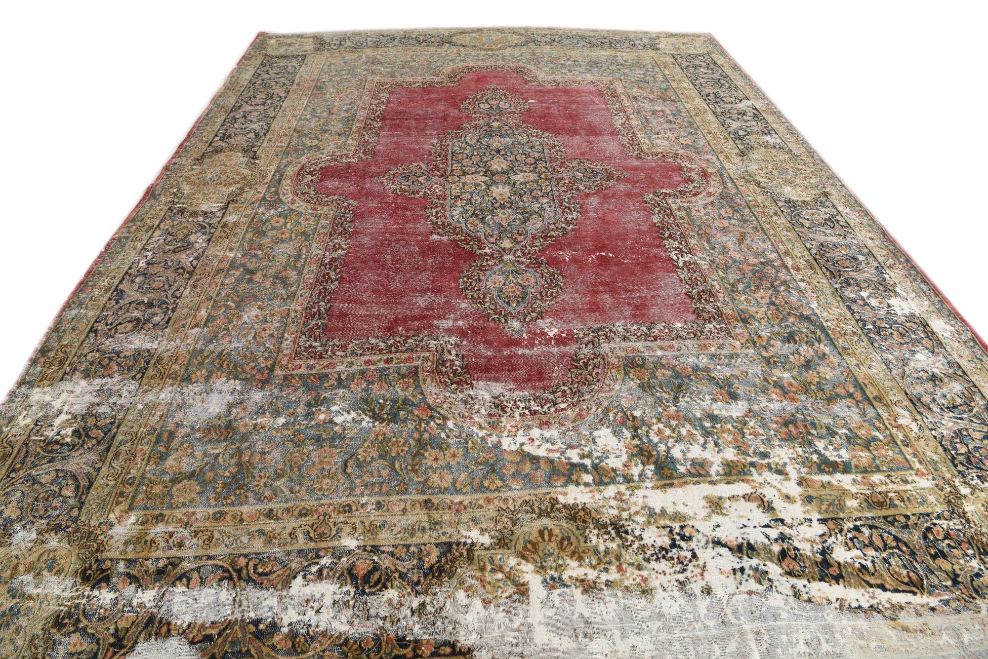 9' 4 x 13' 4 Hand Knotted Ultra Vintage Persian Wool Rug